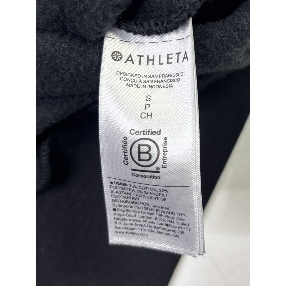 Athleta Sweatshirt Women's Small Power of She Black Crewneck Pullover - Picture 6 of 10